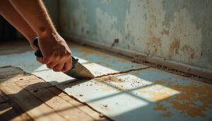 Enlever du papier peint au mur avec un cutter