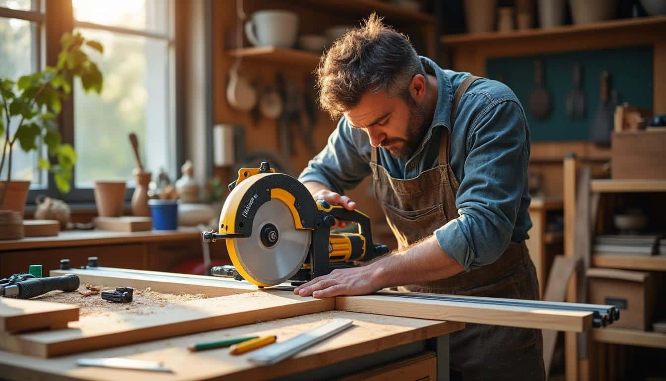 Illustration: Comprendre l’utilité du rail de guidage pour votre scie circulaire Parkside