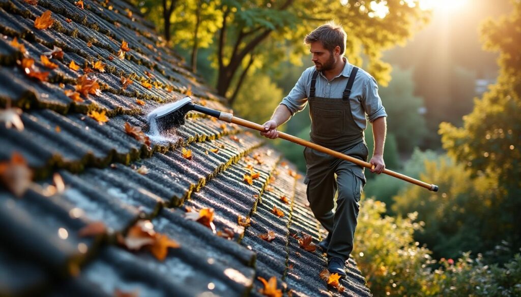 Comment nettoyer sa toiture sans monter sur le toit : méthodes sûres et efficaces