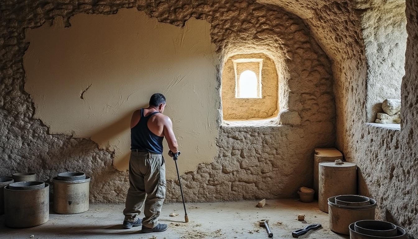 Enduit à la chaux pour cave humide : solution naturelle et efficace